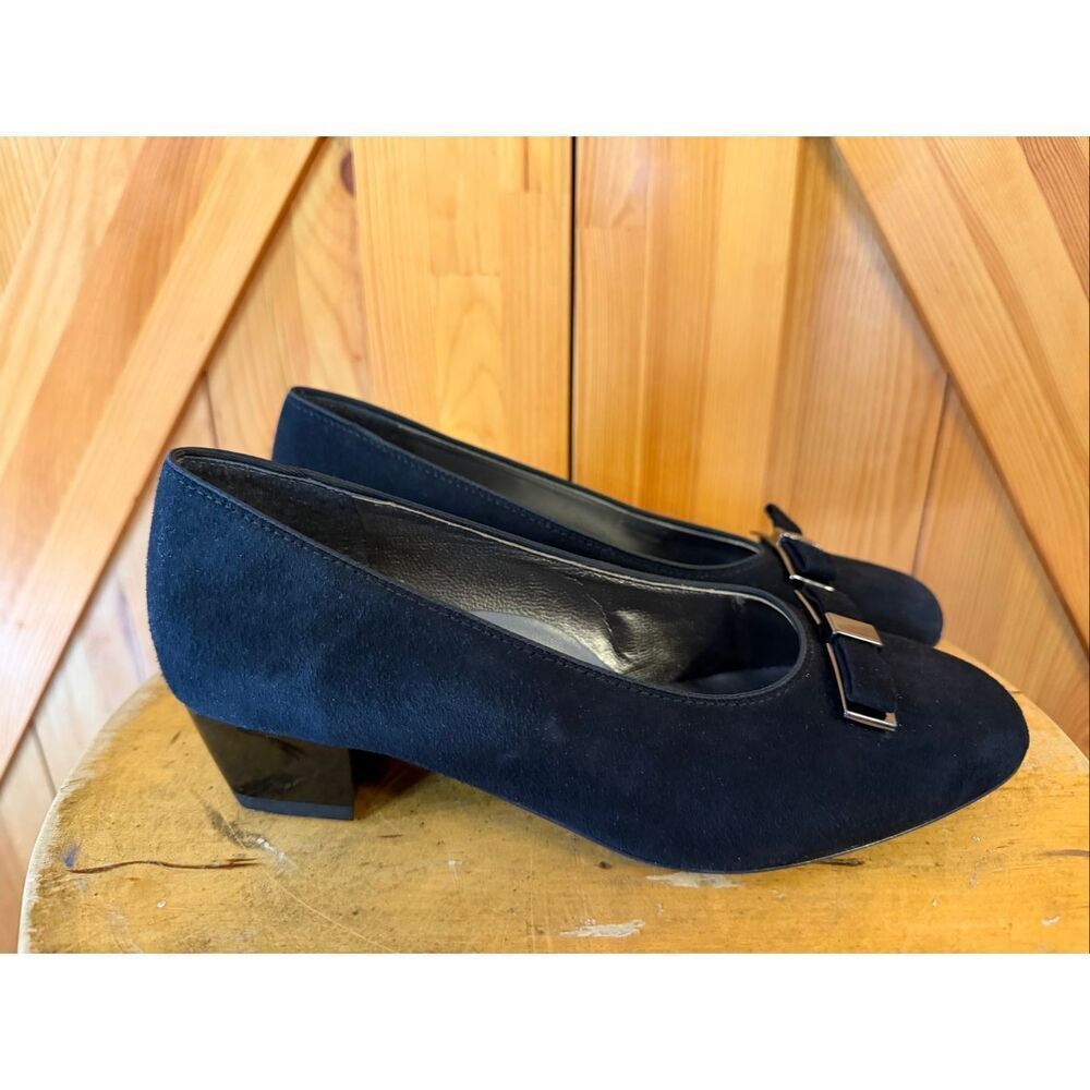 Ara Women's Maura Black Suede Pumps Size 7 Bows